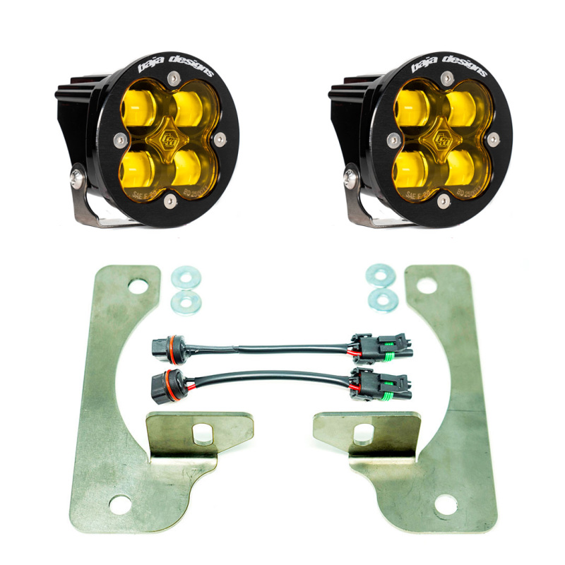 Jeep Wrangler Fog Light Pocket Kit - Baja Designs - Squadron-R - Amber - `18-`27